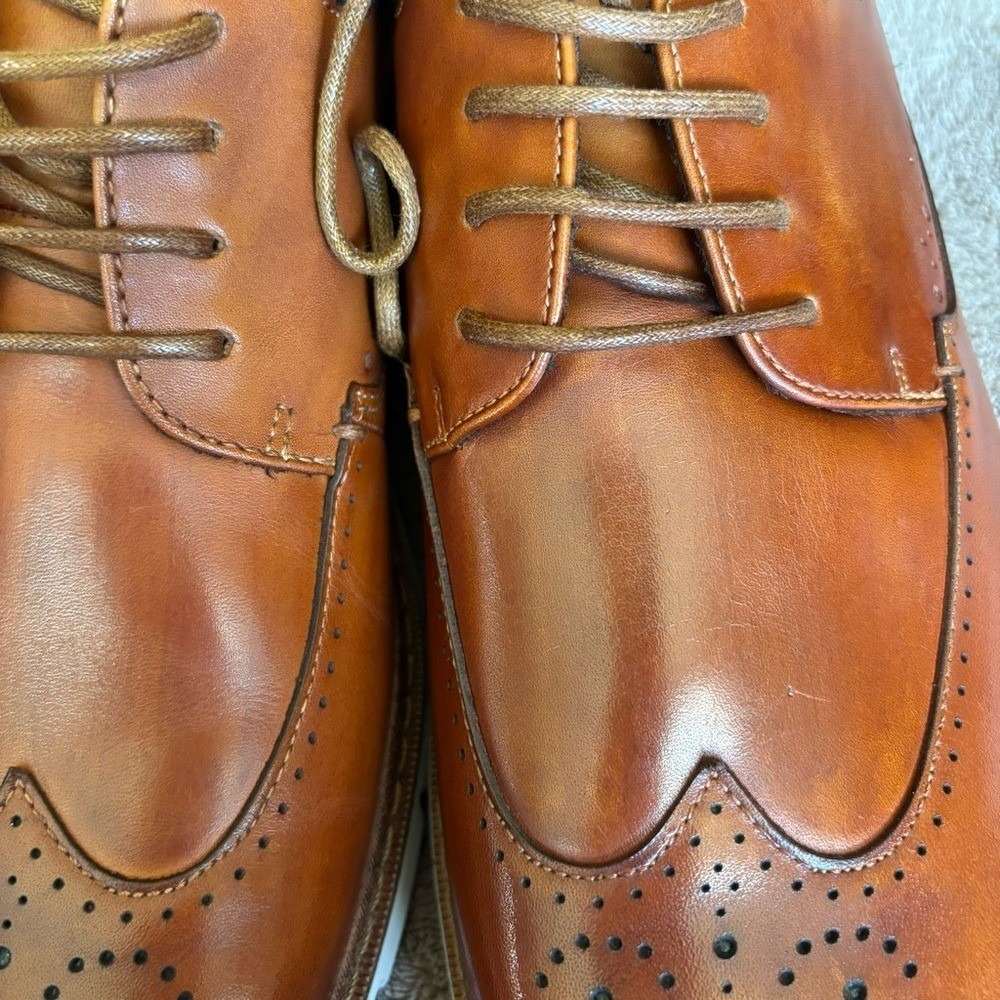 Stacy Adams Brown Leather Wingtip Oxfords size 9.5 - Picture 7 of 8